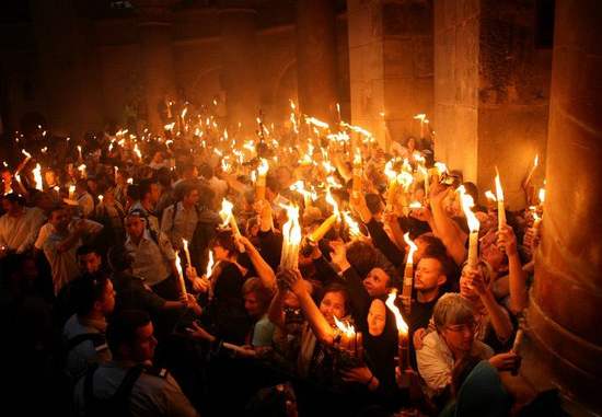 Holy Fire Miracle in the Church of the Holy Sepulcher