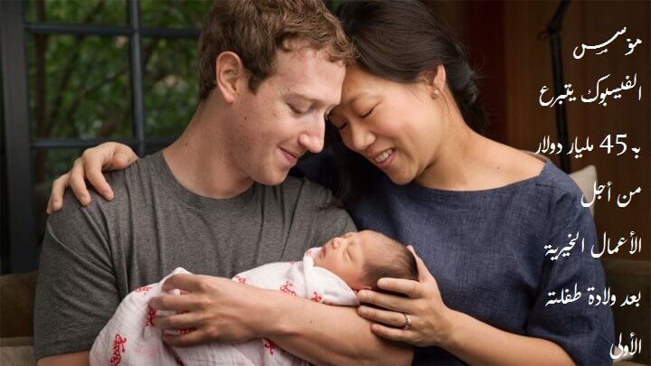 مؤسس الفيسبوك يتبرع بـ 45 مليار دولار من أجل الأعمال الخيرية