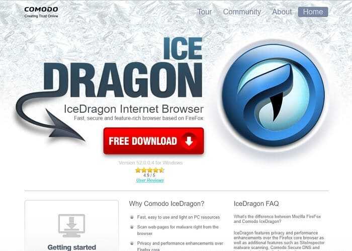 Comodo IceDragon Télécharger Gratuit 2024 pour Windows