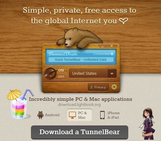 TunnelBear برنامج لفتح المواقع المحجوبة مجانا