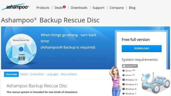 Ashampoo Backup Rescue Disc 2024 Download for Windows