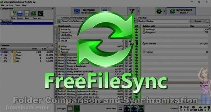 FreeFileSync برنامج لمزامنة الملفات للكمبيوتر مجانا