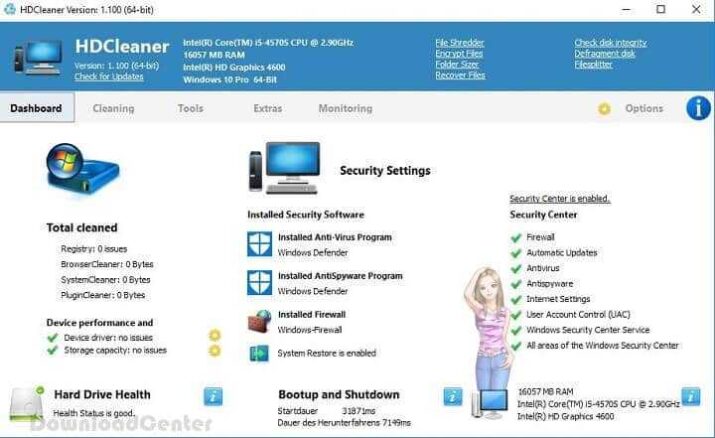 HDCleaner Free Download Maintain Clean and Speed Up Your PC