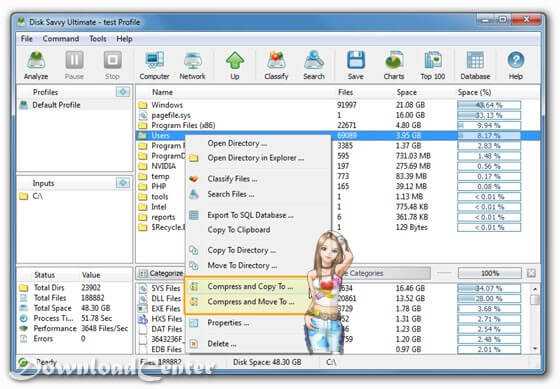 Disk Savvy برنامج تحليل مساحة القرص ومشاركة الشبكات مجانا