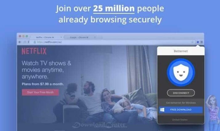 Betternet VPN برنامج لتصفح المواقع المحجوبة مجهول الهوية