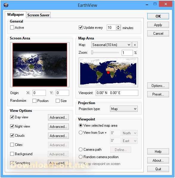 تحميل EarthView برنامج خلفيات سطح المكتب وشاشة التوقف مجانا
