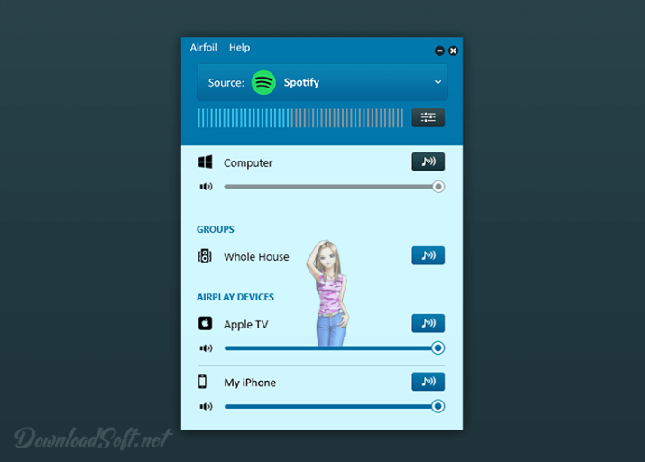 برنامج Airfoil إرسال