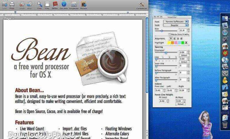 Bean برنامج محرر ومعالج النصوص لنظام Mac مجانا