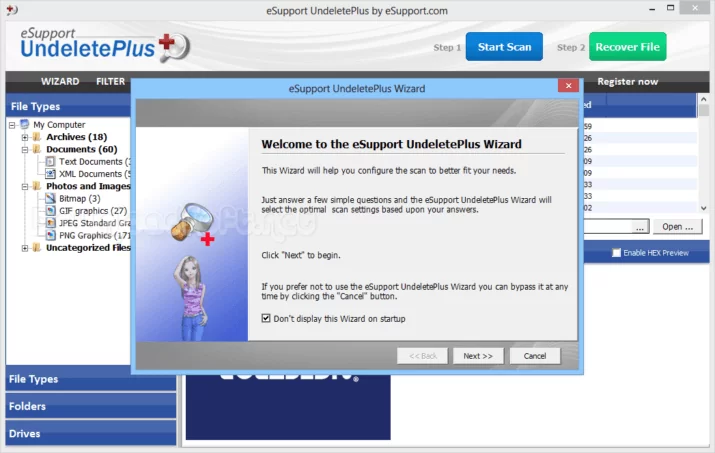 تحميل eSupport UndeletePlus استعادة الملفات المحذوفة مجانا