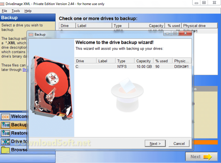 DriveImage XML برنامج النسخ الاحتياطي تحميل مباشر مجانا