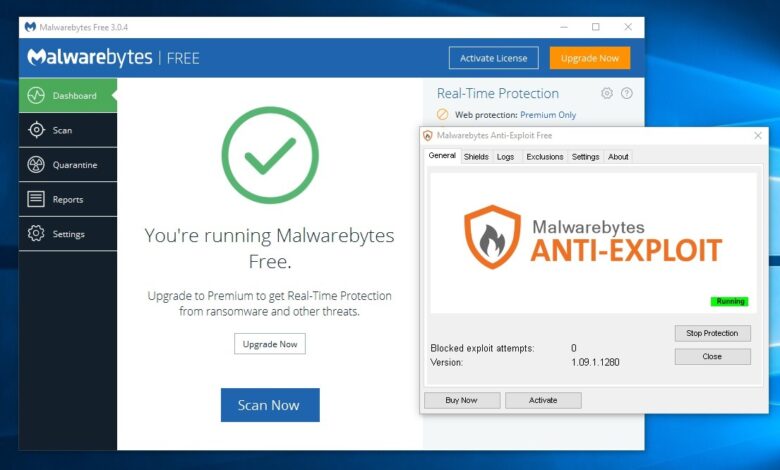 Malwarebytes Anti-Exploit درع الحماية من الملفات الخبيثة
