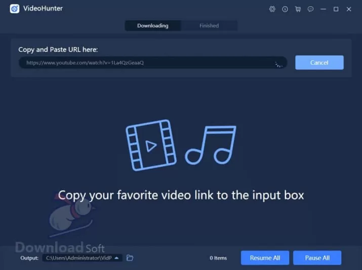 VideoHunter برنامج تنزيل مقاطع الفيديو عالية الجودة مجانا