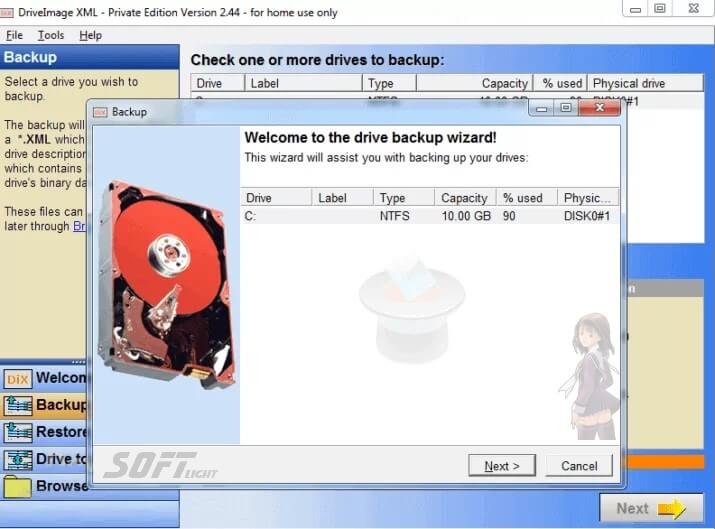 DriveImage XML برنامج النسخ الاحتياطي تحميل مباشر مجانا