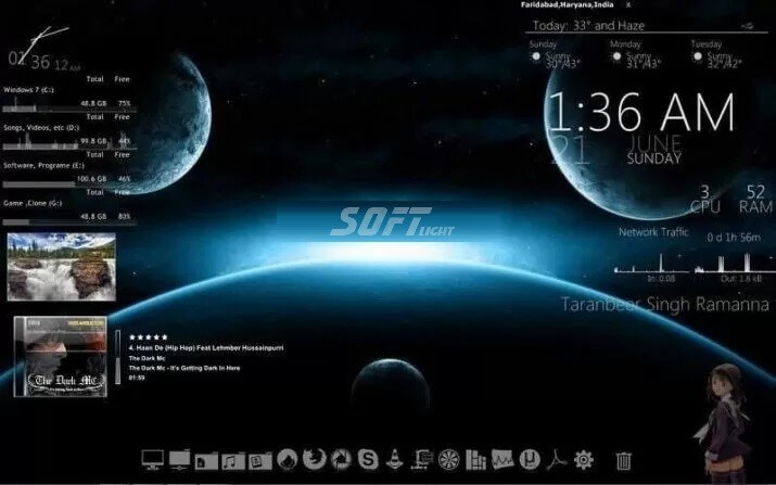 Rainmeter Display Customizable Skins on Desktop 2024 Free